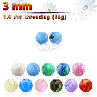 3mm synthetic opal ball w 18g 1mm threading