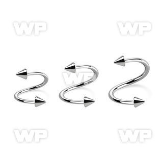 3mw6u surgical steel eyebrow spiral 1 2mm 3mm cones eyebrow piercing