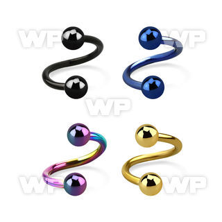 3mwr40 ion plated surgical steel eyebrow spiral 1 2mm 4mm ball eyebrow piercing