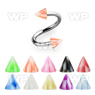 3mwu62 surgical steel eyebrow spiral 1 2mm 3mm acrylic checker eyebrow piercing