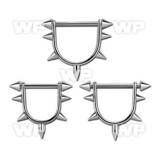 3um7 surgical steel stirrup nipple ring spikes 1 6mm bar nipple piercing