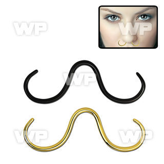 3wmrj ion plated 316l steel septum piercing retainer in a musta septum piercing