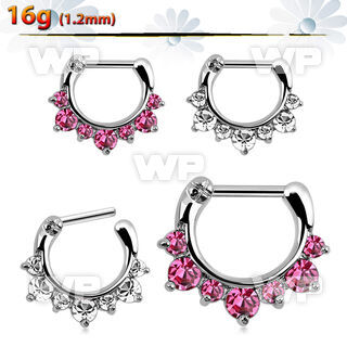 3wmxey crystal studded septum clicker 1 2mm 316l steel closure septum piercing