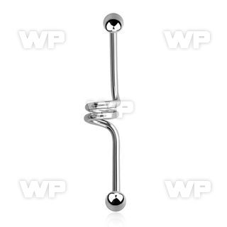 416e0 surgical steel industrial twister barbell 1 6mm 5mm ball 