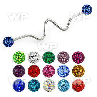 417d0 surgical steel industrial zig zag barbell 1 2mm 4mm ball 