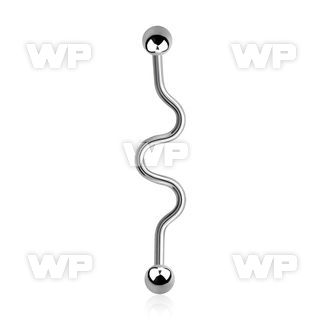 417e0 surgical steel industrial zig zag barbell 1 6mm 5mm ball 