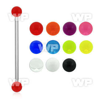 448hq0 surgical steel industrial barbell 1 6mm 4mm acrylic uv 