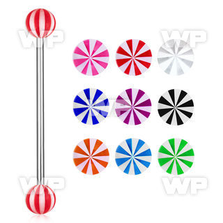448q4ws surgical steel industrial barbell 1 6mm 5mm acrylic uv 