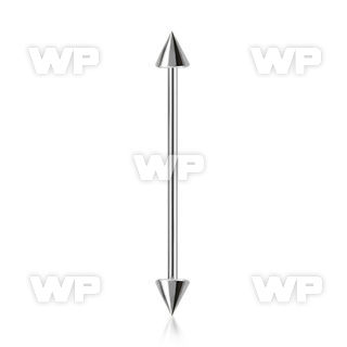 448u16u3 surgical steel industrial barbell 16g 1 2mm 4mm cones 