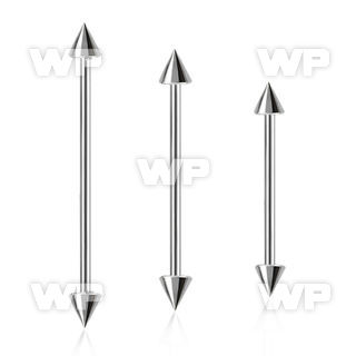 448u16u surgical steel industrial barbell 1 6mm 5mm cone 