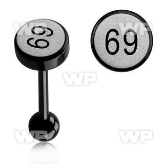 44b3ep black ion plated surgical steel tongue bar 1 6mm flat tongue piercing