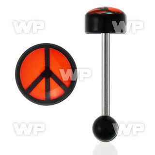 44qik surgical steel tongue bar 1 6mm round 8mm acrylic toppea tongue piercing