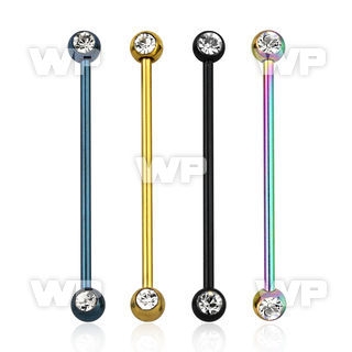 44r66f ion plated surgical steel industrial barbell 14g 1 6mm 