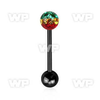 44rdaya ion plated surgical steel tongue bar 1 6mm 6mm ball feri tongue piercing
