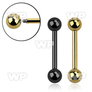 44rek black ion plated surgical steel big gauge tongue barthick tongue piercing