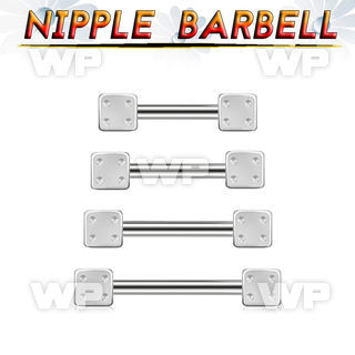 44um318 surgical steel nipple barbell 1 6mm 4mm dices nipple piercing