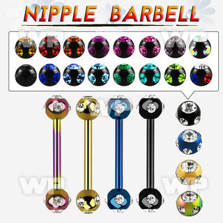 44umrs6 ion plated surgical steel nipple barbell 1 6mm 5mm multi nipple piercing