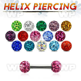 44waks surgical steel helix piercing 1 6mm 4mm multi crystal eyebrow piercing