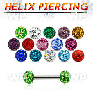 44wakz surgical steel helix piercing 1 2mm 3mm multi crystal eyebrow piercing