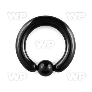 46ar0 black ion plated surgical steel captive bead ring 5mm ear lobe piercing