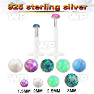 48b5 clear bio flex labret stud w 1 5mm 3mm synthetic opal