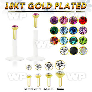 48bai clear bio flexible labret colored crystal
