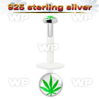 48bie bio flex labret 1 2mm 3mm flat push in silver 925 topgre lower lip piercing