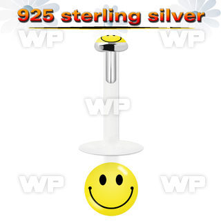 48bike bio flex labret 1 2mm 3mm flat push in silver 925 topyel lower lip piercing
