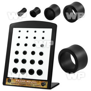 4a1mo2 display w black areng wood double flare flesh tunnels siz ear lobe piercing