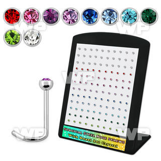 4a3ees display w surgical steel nose screw spirals 0 8mm 2 5mm nose piercing