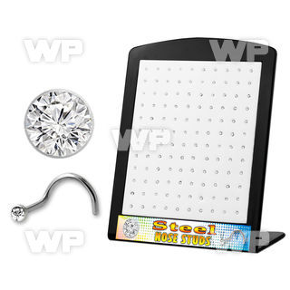 4a3ep0 display w surgical steel nose screw spirals 0 8mm 2m rou nose piercing