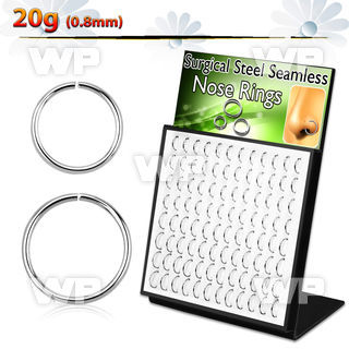 4a3wbe display w surgical steel seamless nose ring s 0 8mm leng helix piercing