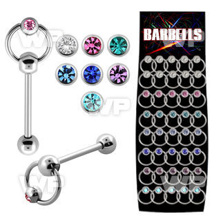 4a43bk display 40 pcs of 316l steel tongue bars 1 6mm top 6mm tongue piercing