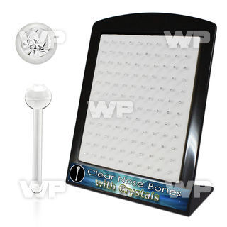 4a76l display w clear acrylic l shaped nose studs 0 8mm 2mm nose piercing