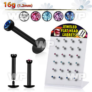 4ab42j display w black ion plated 316 steel labrets 1 2mm 2 2mm lower lip piercing
