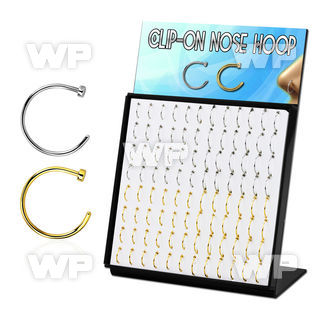 4aj6bue display w gold ion plated 316l steel fake nose clips nose piercing