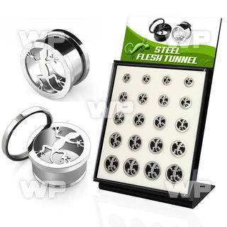 4amie0l4 display w steel screw fit flesh tunnel laser cut out liza ear lobe piercing