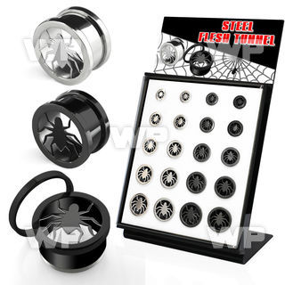 4amie0y7 display w black ion plated steel screw fit flesh tunnel ear lobe piercing