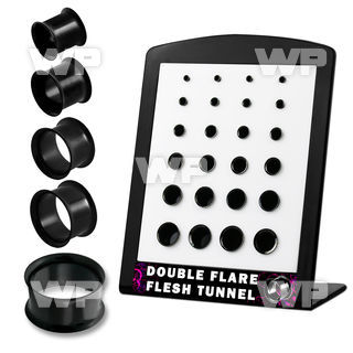 4amiz display w black ion plated surgical steel double flared ear lobe piercing