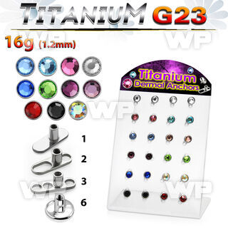 4ar370 board w solid g23 titanium dermal anchor base plate5mm belly piercing