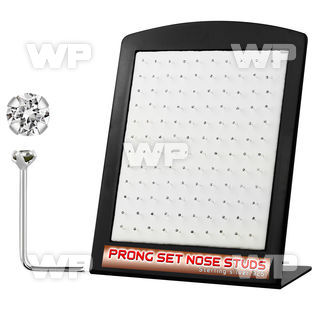 4au3m6 board w silver 925 l shaped nose studs 1 5mm round prong nose piercing