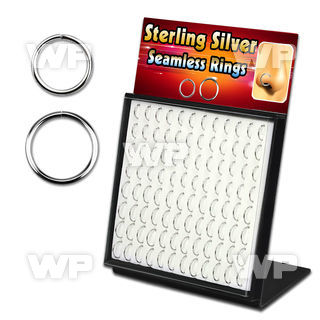 4auxjfl board 96 pcs silver 925 seamless ring 0 8mm diameter nose piercing