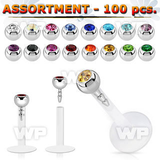 4b209 bio flex labrets 1 2mm 3mm press fit jewel ball tops eyebrow piercing