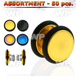 4b20ek of ion plated steel magnetic fake cheater plugs o ring s belly piercing