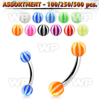 4b2e00 surgical steel micro bananas 1 2mm 3mm acrylic checker eyebrow piercing