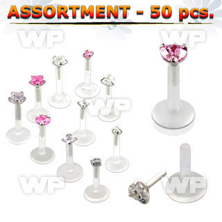 4b2eel of bio flex labrets 1 2mm silver 925 top 3mm prong set belly piercing
