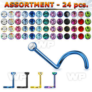 4b2ees of black or gold ion plated surgical steel nose screw spi nose piercing