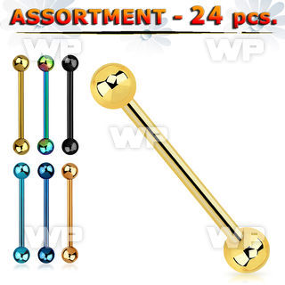 4b2ep04 of 1 6mm ion plated surgical steel tongue bars 5mm ball tongue piercing
