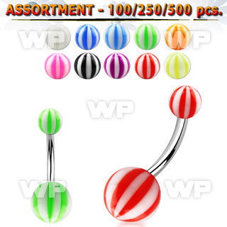 4b2ez0 steel belly ring acrylic beach balls length 10mm 3 8 belly piercing
