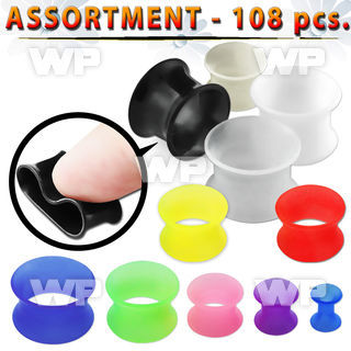 4b2k9y ultra thin silicone flesh tunnel ear lobe piercing